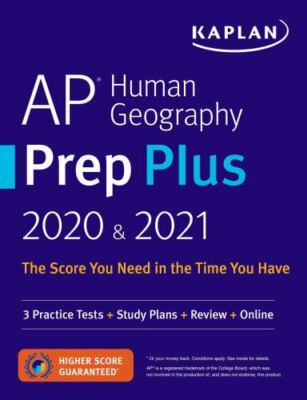AP Human Geography Prep Plus 2020 & 2021: 3 Practice Tests + Study Plans  - GOOD
