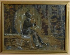 ANDREW TURNER (1944-2001) ORIGINAL IMPRESSIONIST PAINTING OF A SAXOPHONE PLAYER