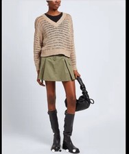 Brunello Cucinelli Linen Blend Sweater With Sequin Embellishment , Size M