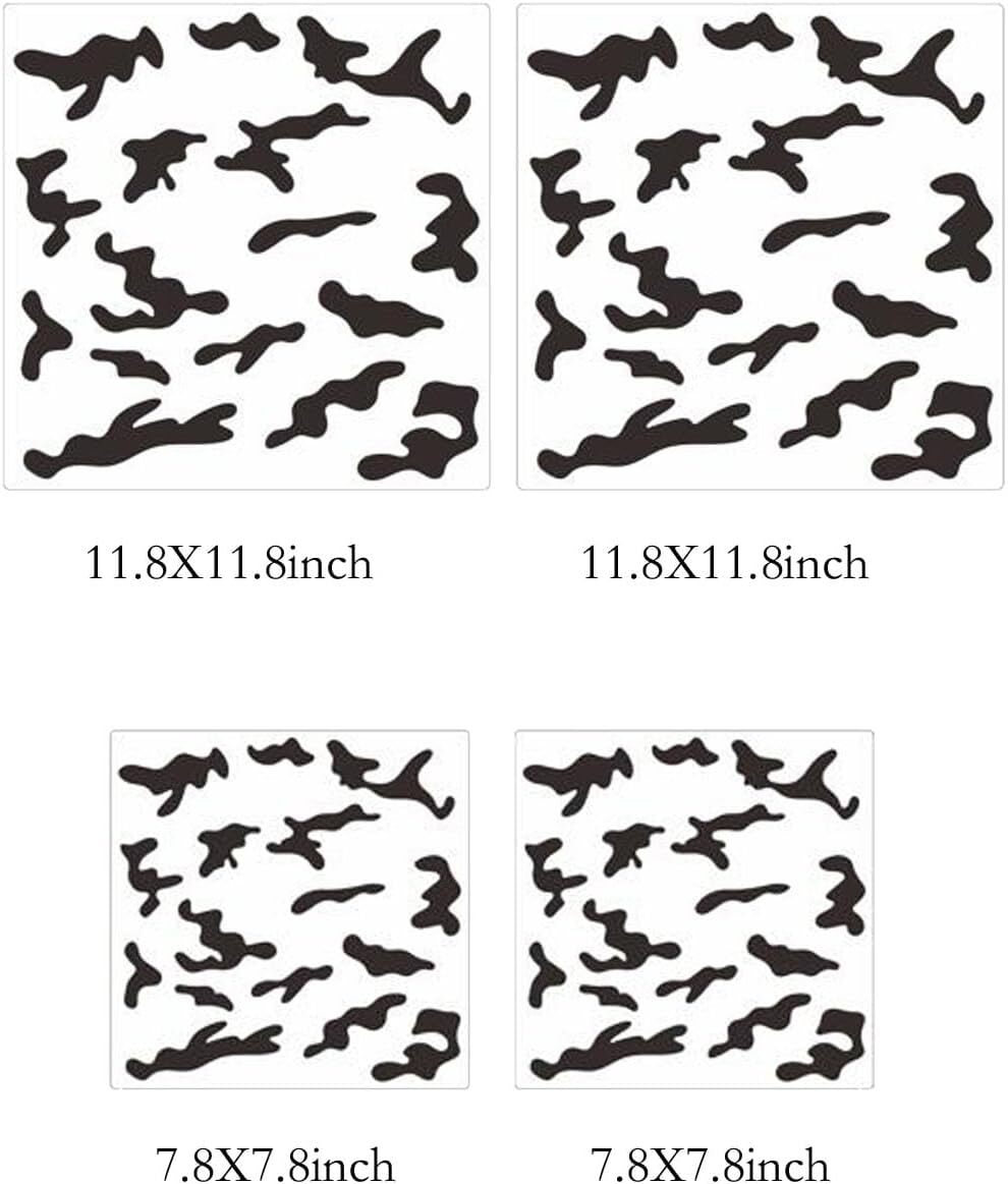 4PCS Camo Stencils Camo Stencil Kit for Spray Paint Camouflage Pattern Stenci...