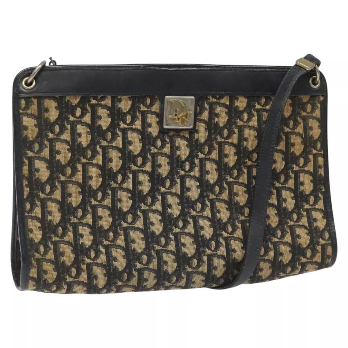 Sac bandoulière Christian Dior trotteur toile bleu marine authentique ep7351