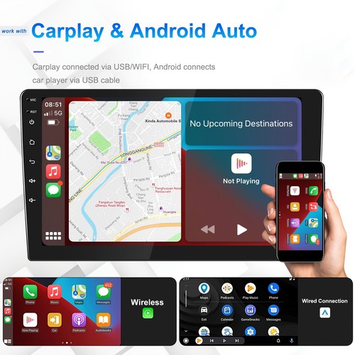 2+32G 10.1'' Work With Android Carplay Car Stereo Radio FM Radio GPS Navi Wifi - Picture 2 of 16