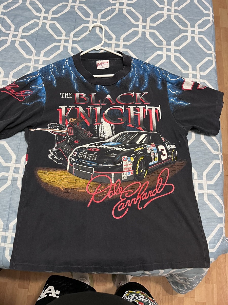 希少 XL 90's NASCAR THE BLACK KNIGHT Tシャツ Vintage Dale Earnhardt The Black Knight AOP Shirt XL NASCAR