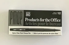 PAPERMATE - 863-11 - PMOP 860 BLACK NYLON FIBER POINT POROUS PEN - 1 DOZEN 