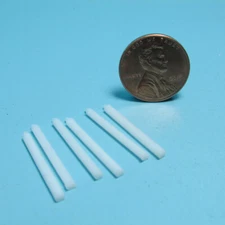 Dollhouse Miniature Set of 6 White Candles MUL4621