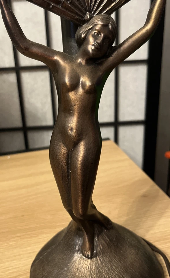 Vintage Frankart Style Art Nouveau Figural Lady  Table Lamp - Image 3 of 4