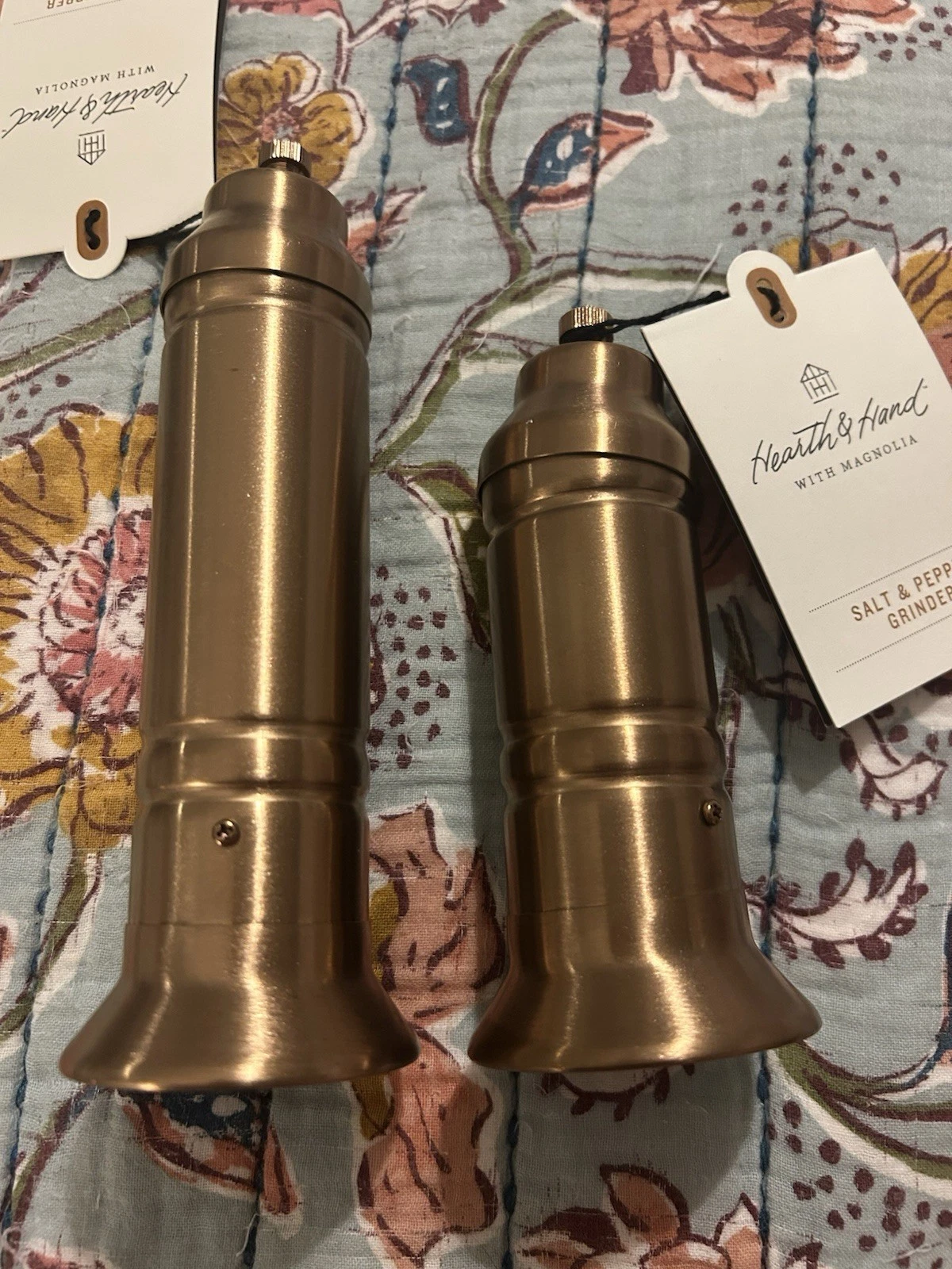 SET 2 Hearth & Hand SALT PEPPER CRANK GRINDER Mill Copper Finish MAGNOLIA Target