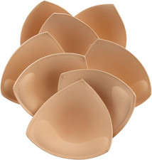 Bra Pads Inserts 4 Pairs Breast Enhancer Padding for Push up Sewn Edges Remova
