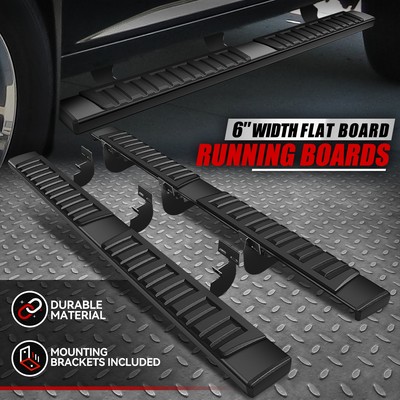 For 09-23 Ram 1500/Classic Quad Cab Black 6'' Flat Side Step Bar Running Boards