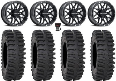 Raceline Krank 14'' Black Wheels 28'' XT400 Tires Polaris Sportsman