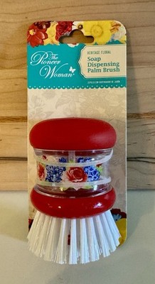 The Pioneer Woman Heritage Floral Soap Dispensing Palm Brush New In Packaging