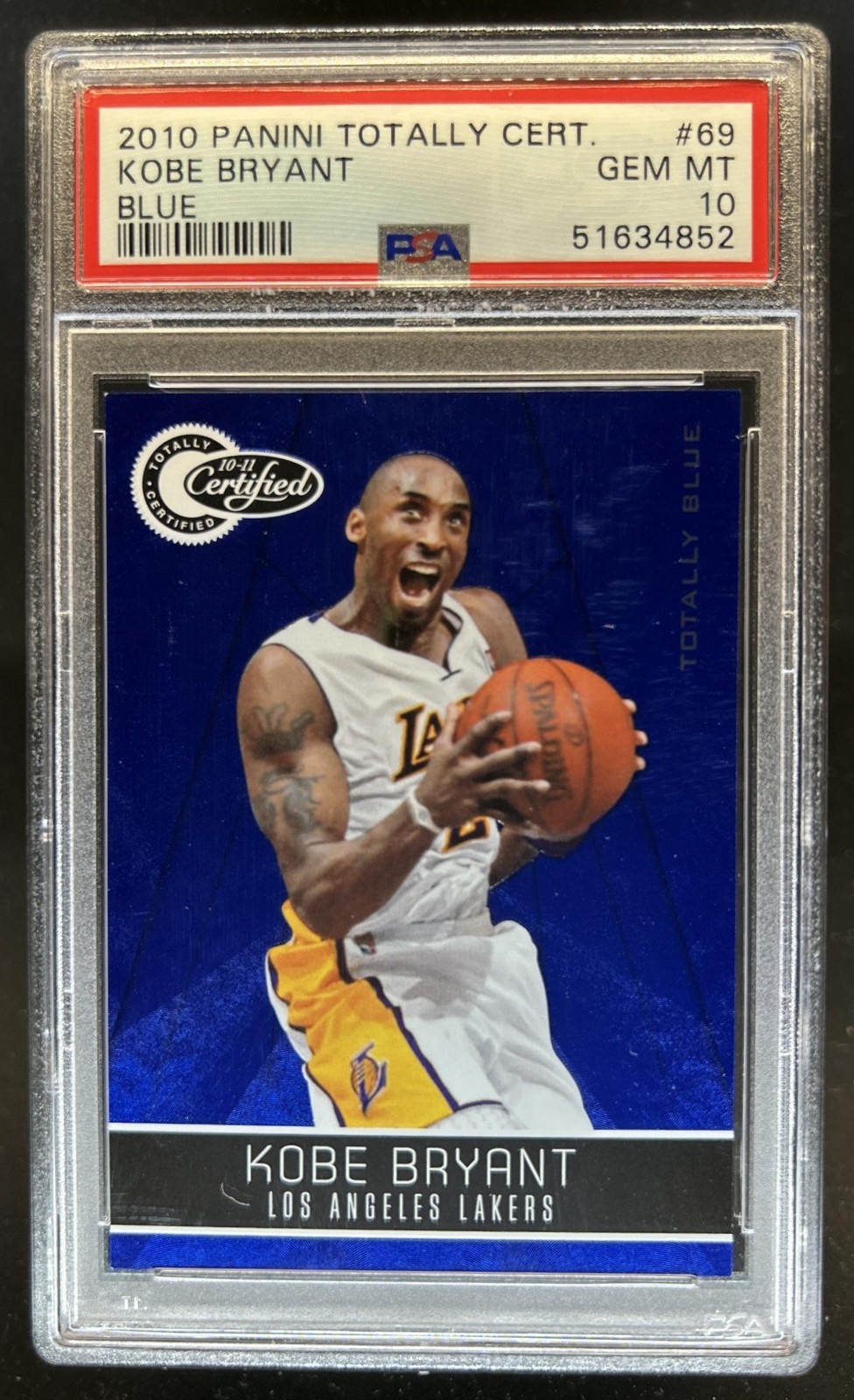 2010-11 Panini Totally Certified Kobe Bryant Blue #/299 Lakers PSA 10 GEM MINT