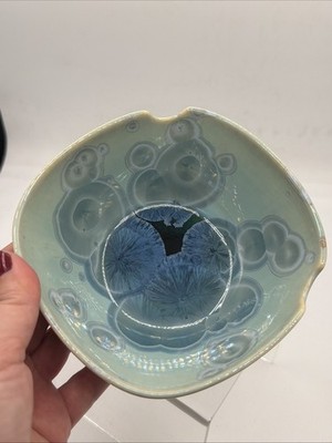 Crystalline Glaze Studio Crafted Pottery Bowl Signed Marla  98 Vintage
