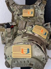 Military American Flag Miami Hurricanes Collage football PVC Patch Vlcr NCAA