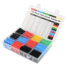 750Pcs Heat Shrink Tubing Kit Wire Shrink Wrap Tubing Shrink Ratio 2:1