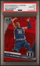 2023 BOWMAN UNIVERSITY CHROME RED SHIMMER #23 KYLE FILIPOWSKI 4/10 PSA 10