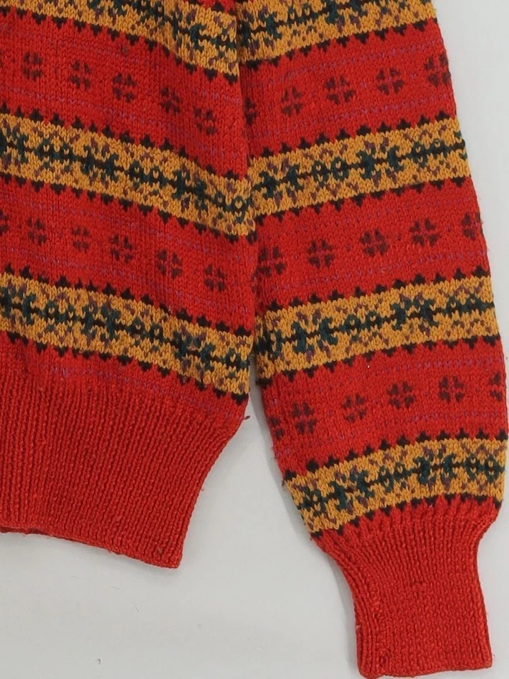 Edina Ronay Women's Jumper S Red Geometric Silk with Wool High Neck Pullover - Image 4 of 4