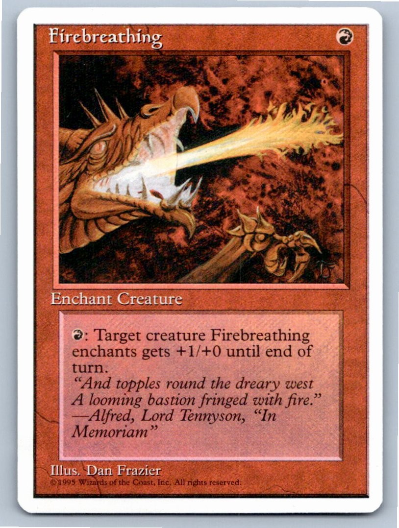 1995 MAGIC: THE GATHERING FIREBREATHING FOURTH EDITION COMMON LP A40671 FREE S&H