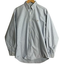 Polo Ralph Lauren Oxford Shirt Classic Fit Blue Mens 16 34-35 Pony Logo