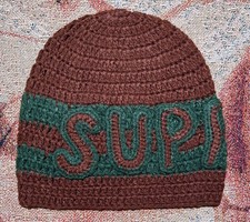 Supreme Crochet Logo Beanie Brown Brand New