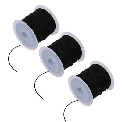 3X Rolle Schwarz Gewachste Baumwolle Halskette Perlen Kordel Schnur 1mm HEISS Q4W45803