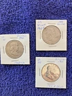 Three Franklin Half Dollars - Silver