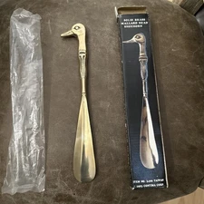 Solid Brass 1983 Contima Corp 10 Inches Long Shoe Horn With Duck Head Handle