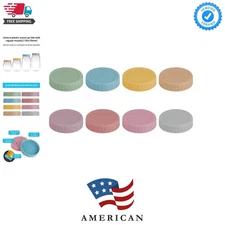 Regular Mouth Mason Jar Lids -  8PCS Colored Mason Plastic Lids