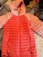Columbia Kids Hooded Insulated Puffer Jacket Full Zip Colorblock Pink/Orange M