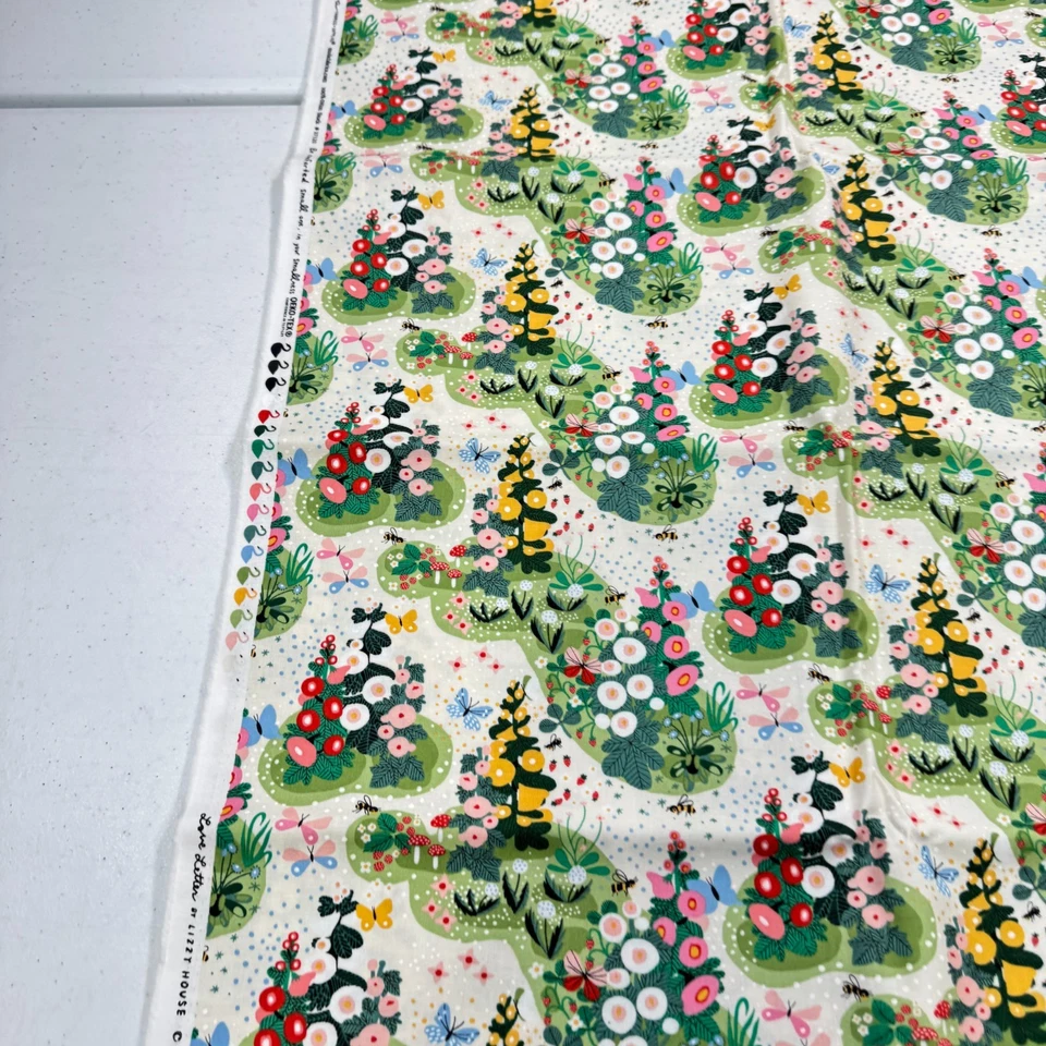 love letter moda quilting fabric green floral roses cotton 44x81 - Image 4 of 4