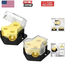 12V Power Distribution Block Car Audio Amp Splitter 2 Way 0/2/4 Gauge in 4/6/...
