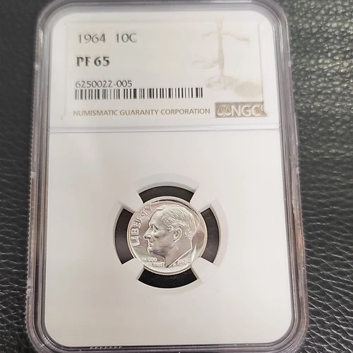 1964 Roosevelt Dime NGC PF65 Silver Proof 10C Certified Coin