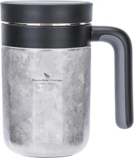 Boundless Voyage Titanium Vacuum Insulated Mug with Tea Strainer and Lid Tumbler