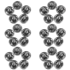 120 Pcs Mini 6 mm Metal Snap Buttons Flat Press for Clothing