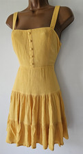 Forever 21 Dress Women’s Small Yellow Rayon Gauze Sundress Summer Boho Cute
