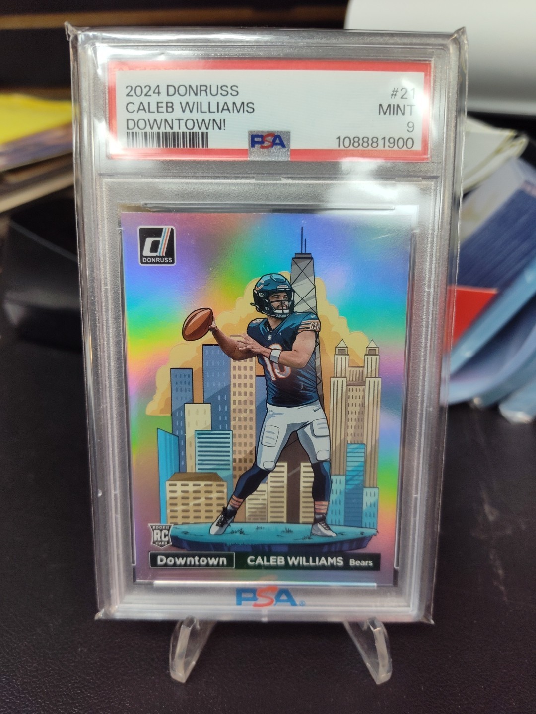 2024 Panini Donruss Optic Downtown! Caleb Williams #21 (RC) PSA 9  ROOKIE BEARS
