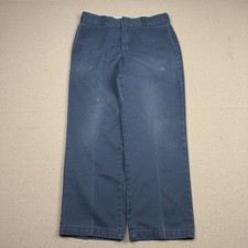 Dickies Work Pants Faded Blue Straight Leg Utility Workwear Uniform Y2K 34x30