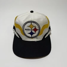 Vintage Pittsburgh Steelers Snapback Adult White One Size NFL Football Apex One