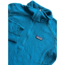 Patagonia Micro D Quarter Zip Fleece Pullover Teal Blue Womens Small S