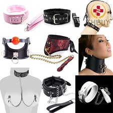BDSM Restraint Neck Collar Slave PU Leather SM Choker Adult Couples Cosplay Game