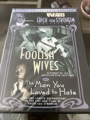 FOOLISH WIVES/THE MAN YOU LOVED TO HATE. Sealed. Brand new Kino Video Dvd
