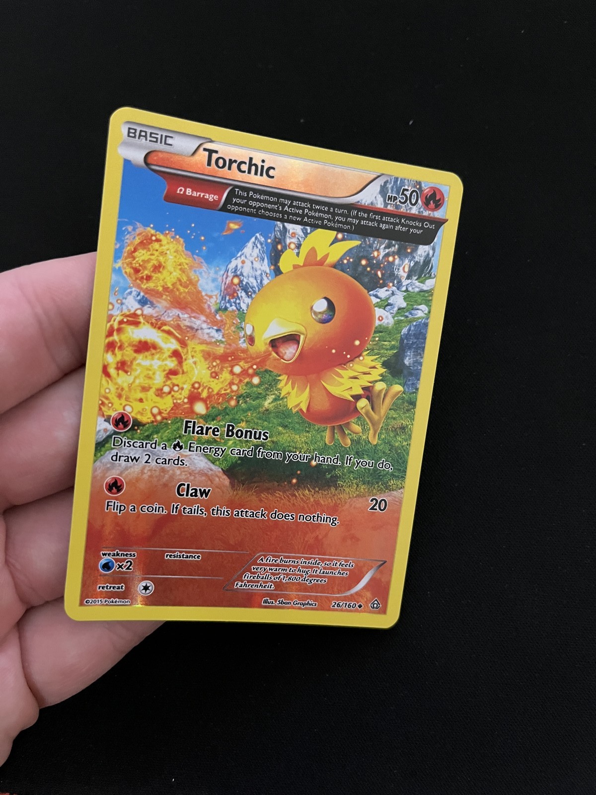 Torchic (Omega) 26/160 MINT/NM Pokemon Cards XY - Primal Clash Reverse Holo Rare