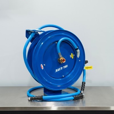 50' BluBird Retractable Garden Hose Reel Blue | 3/4'' GHT Connections