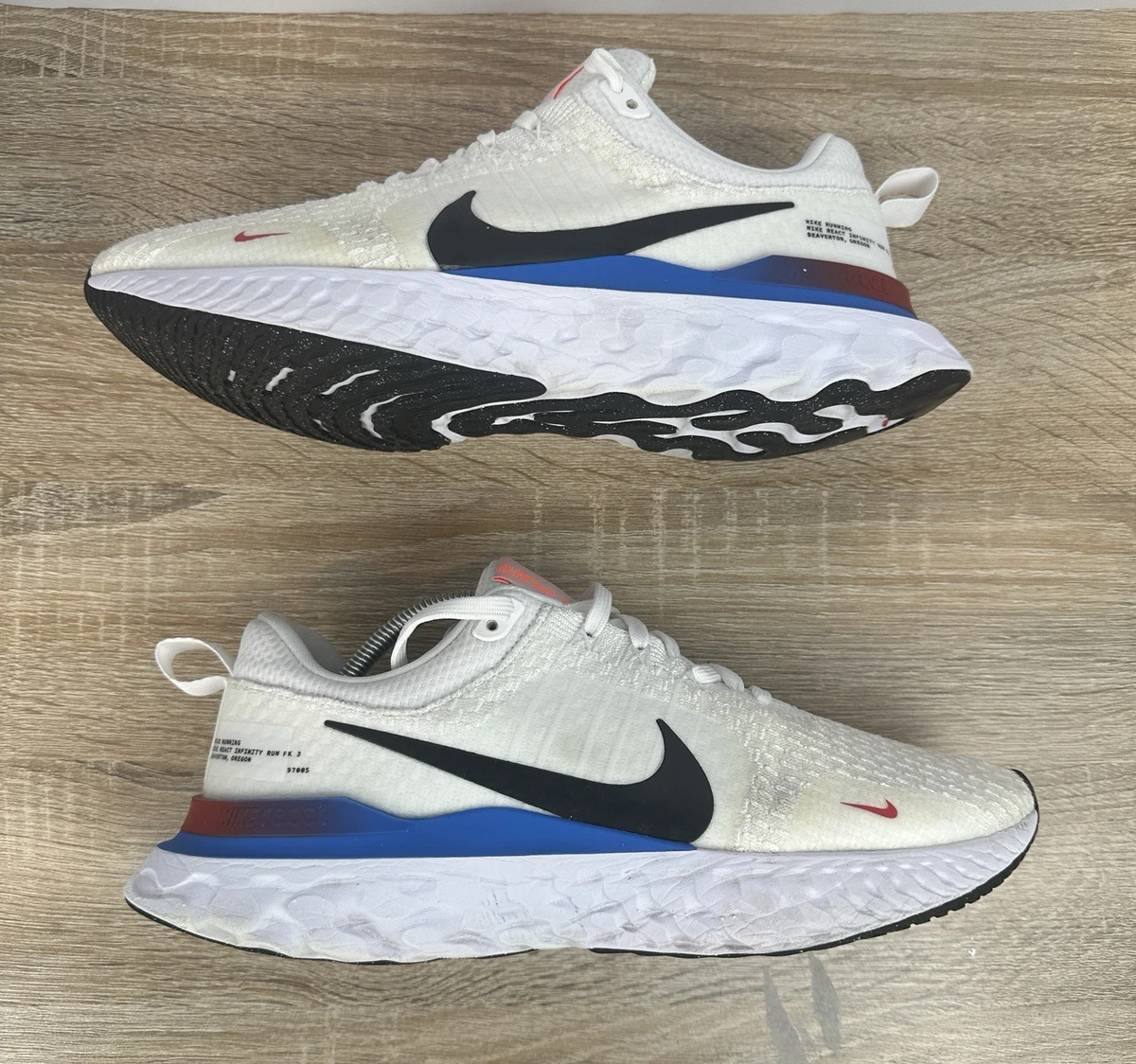 Nike React Infinity Run Flyknit 3 White Photo Blue Red for Sale