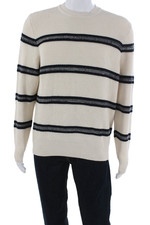Rodd  Gunn Mens Ivory 100 Australian Cotton Striped Crew Neck Pullover Size M
