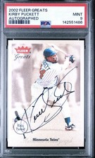 2002 Fleer Greats Kirby Puckett Auto Autographed HOF Twins PSA 9!