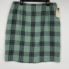 Vintage Jessica Scott Womens 18 Fits 12 - 14 Pencil Skirt Green Gray Wool Blend