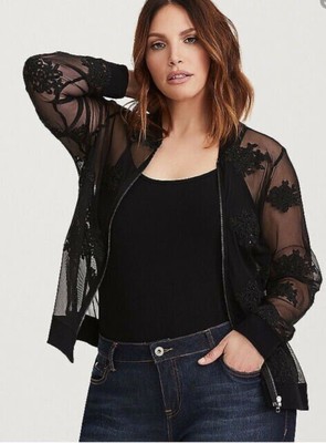 black mesh jacket womens