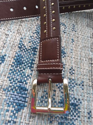 Michael Kors Belt Womens Sz S Brown Genuine Leather Gold  display picture 1