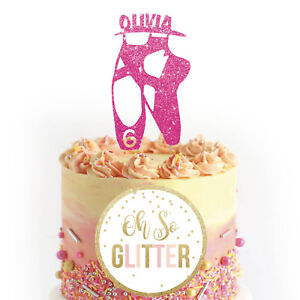 7th Anniversaire Ballet Cake Topper-Pailleté Or Ballerine numéro sept Topper
